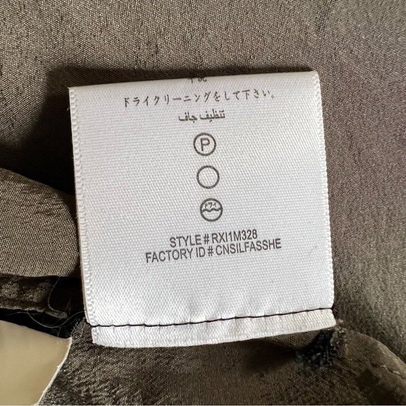 BCBGMAXAZRIA 'Mura' Sleeveless Silk Top w/ Fringe (Dusty Olive) Small $168 - Picture 6 of 6